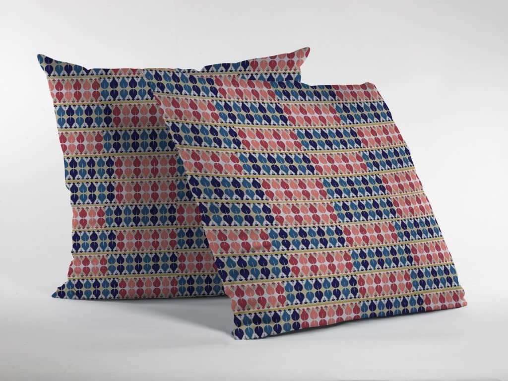 HomeRoots Red and Blue 16' Red Blue Spades Suede Throw Pillow