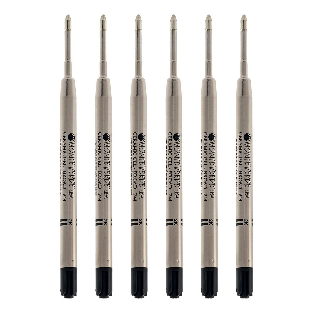 Monteverde Broad Gel Ballpoint Refill For Parker Gel Ballpoint Pens, 6/Pack, Black (P443Bk)
