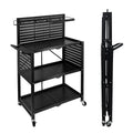 Lumizone 3-Tier Foldable Rolling Tool Cart with Wheels, Utility Cart with Pegboard for Garage Organizer and Tool Storage, Power 