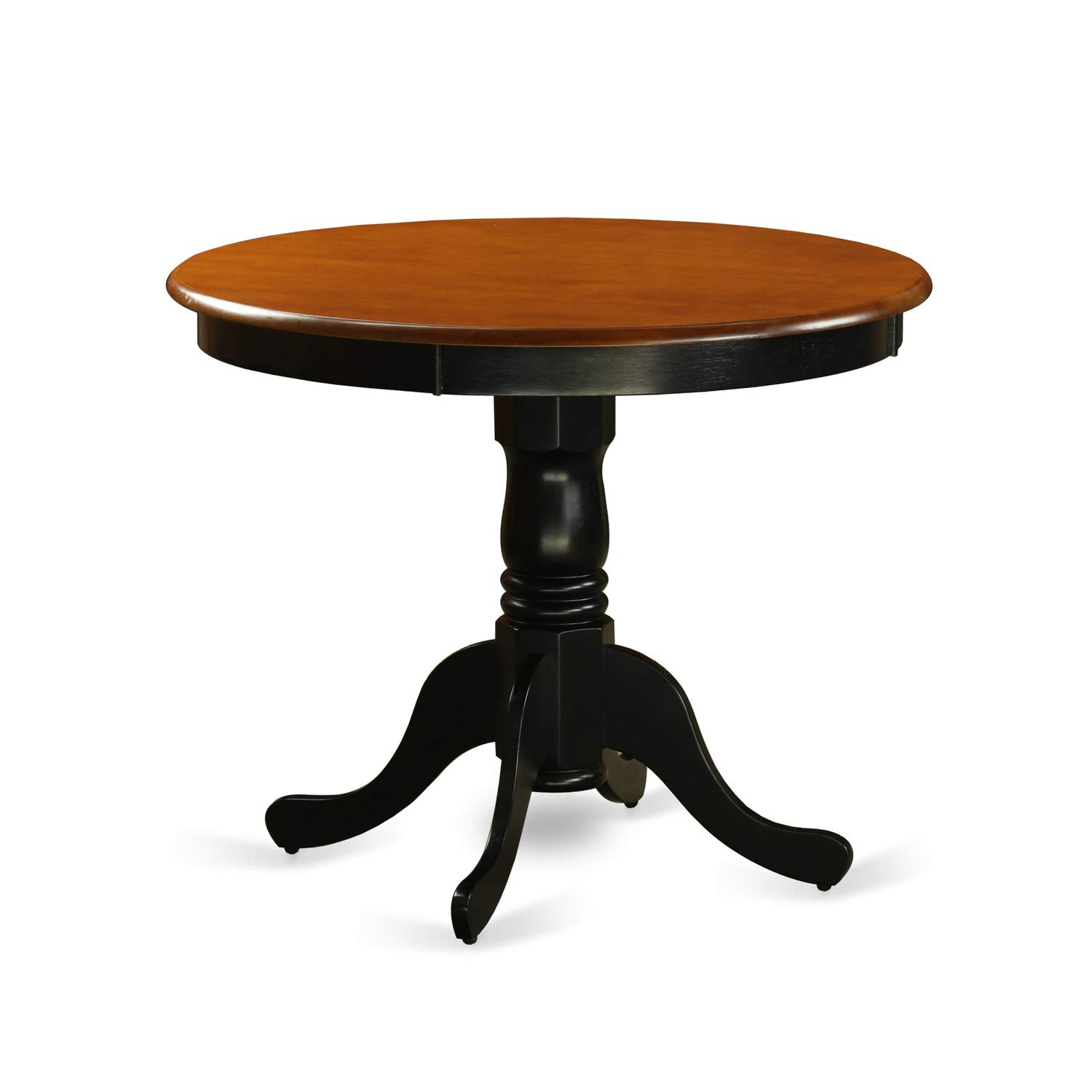 East West Furniture Anqu5-Blk-W Dining Set - 5 Pcs With 4 Wood Chairs