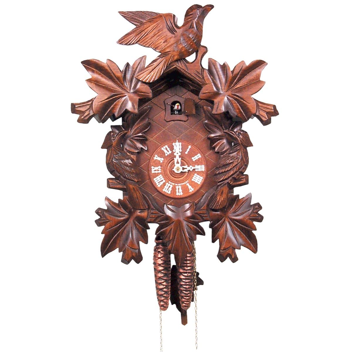Alexander Taron 632-1 Engstler Weight-Driven Cuckoo Clock-Full Size-14 H X 9.5" W X 6" D, Brown