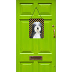 Caroline'S Treasures Ss4290Ds1216 Bearded Collie Candy Corn Halloween Portrait Wall Or Door Hanging Prints Aluminum Metal Sign K