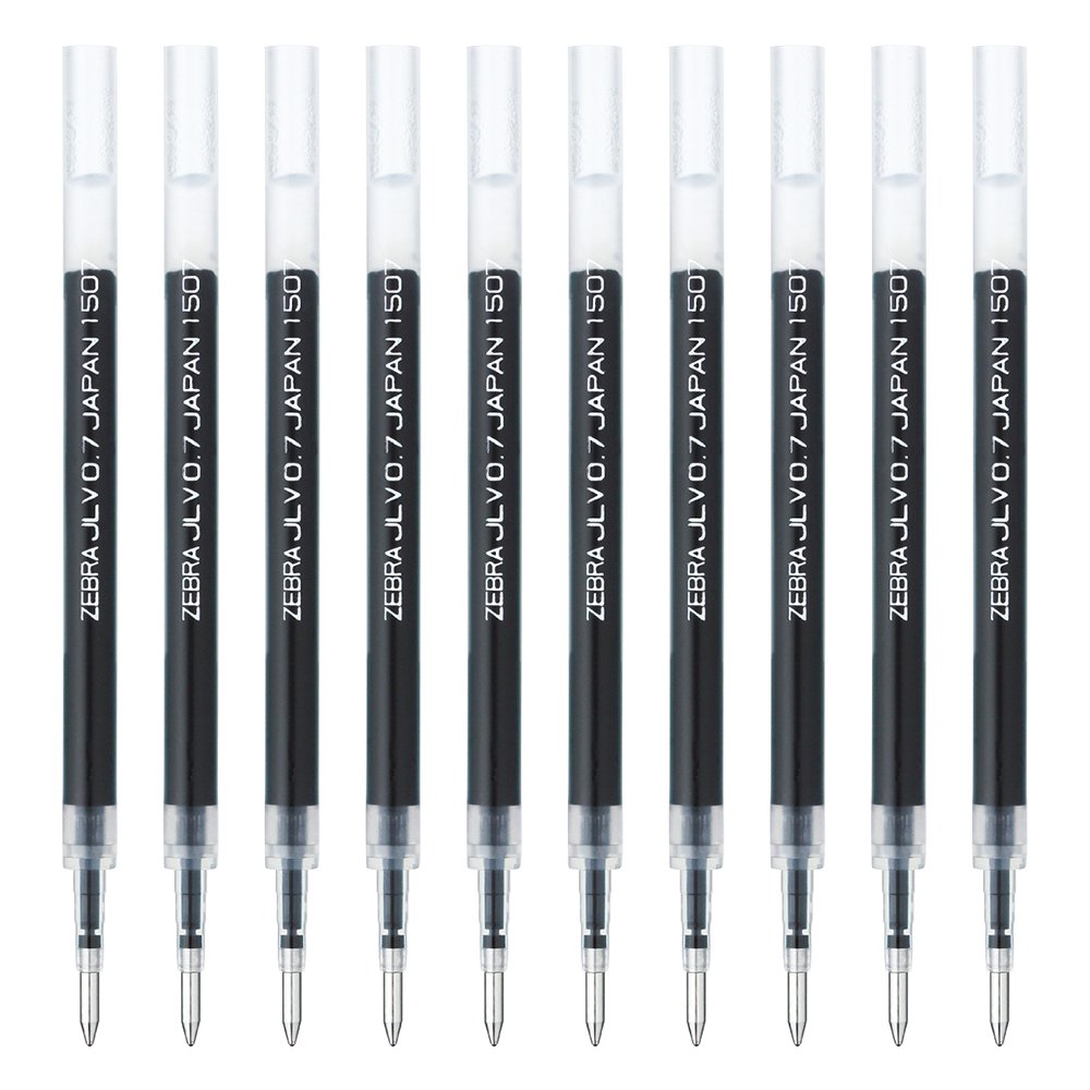 Zebra B-Rjlv7-Bk Gel Ballpoint Pen Refill, Sarasa Dry Jlv-0.7 Lead, Black, 10 Count