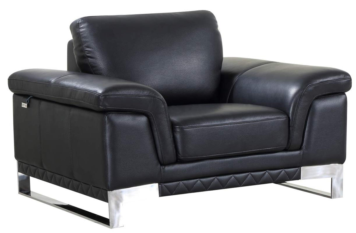 HomeRoots 32' Lovely Black Leather Chair