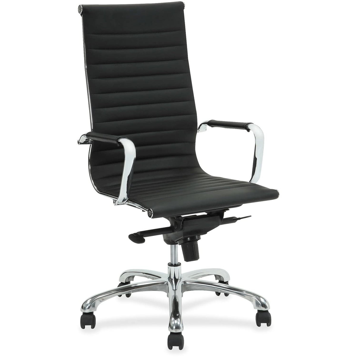 Lorell Modern Chair Series High-Back Black Leather Chair