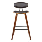 HomeRoots Poplar, Metal, Faux Leather 26â€ Brown Faux Leather Mid Century Modern Bar Stool