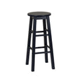 Linon Zeke Navy Blue Solid Wood Backless Round Barstool with 29 inch Seat Height