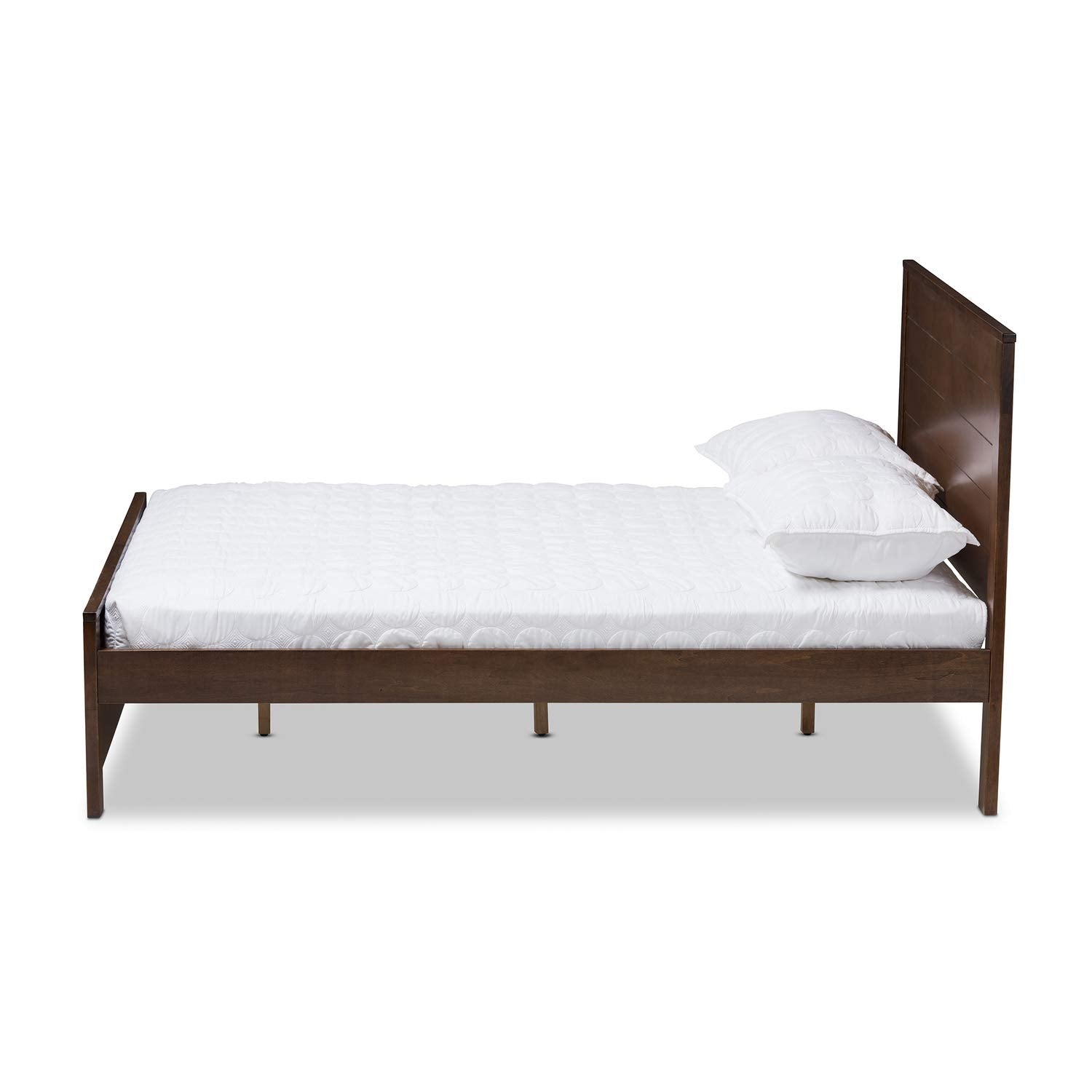 Baxton Studio Catalina Modern Classic Mission Style Brown-Finished Wood Full Platform Bed Brown/Full//Medium Wood/Mission/Rubber Wood/Poplar