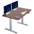 VIVO Electric 48 x 30 in Standing Desk, Memory Height Adjustment, 1B Series, Holds 220 lbs, One-Piece Dark Walnut Top, Gray Fram