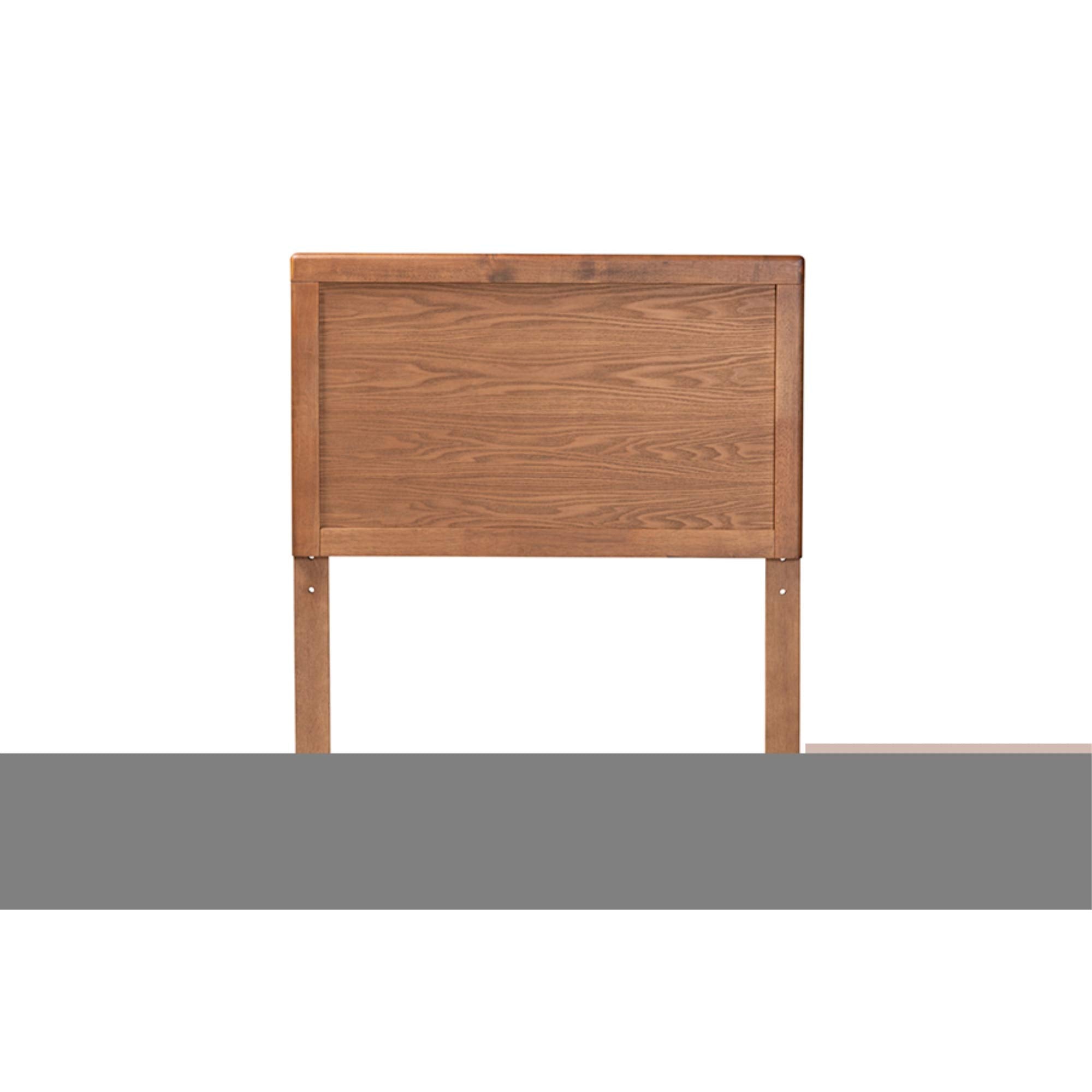 Baxton Studio Raya Mid-Century Modern Walnut Brown Finished Wood Twin Size Headboard