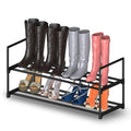 Hsscblet 2 Tier Metal Shoe Rack,Adjustable Shoe Shelf Storage Organizer,Stackable Boot & Shoe Storage,For Entryway,Hallway,Closet,Black