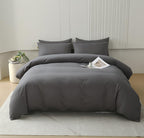Houseri Dark Grey Comforter Set King Deep Gray Bedding Men Plain Grey Comforters Sets King Size For Women Solid Gray King Size C