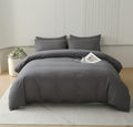 Houseri Dark Grey Comforter Full Size Pure Gray Bedding Comforter Sets For Teen Boys Girls Deep Grey Comforter Quilt Plain Grey