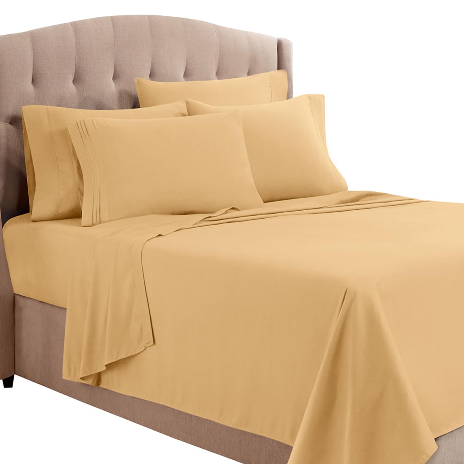 Clara Clark Bed Sheets, Premier 1800 Series Bed Sheet Set With Extra Set Pillowcases, Deep Pocket Fitted Sheet, Luxury Soft Bedd