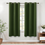 Koufall 63 Inch Curtains 2 Panel Set,Blackout Elegant Modern Curtains For Living Room Bedroom,42X63 In Long,Dark Army Olive Green