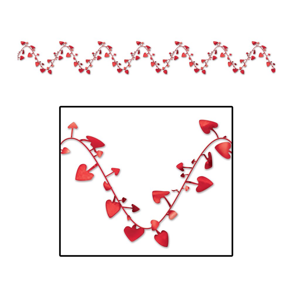 Gleam 'N Flex Heart Garland (Red) Party Accessory  (1 Count) (1/Pkg)