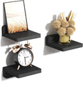 Uhud Crafts Engineered Wood Small Floating Shelves, Set Of 3 Black Shelves For Wall Decor & Storage|Wall Mounted Small Wall Shel