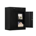 YEEZER Metal Storage Cabinet with 2 Drawers. Lockable Steel Storage Cabinet with Doors and Shelve, 37   H Office Cabinet for Hom