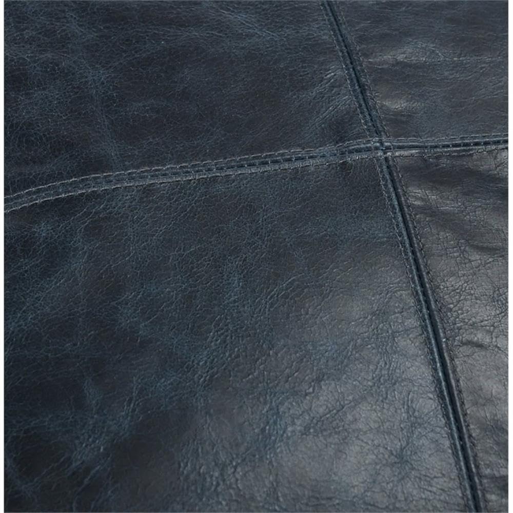 Kosas Home Cheyenne 22X22 Transitional Leather Throw Pillow In Nightfall Blue