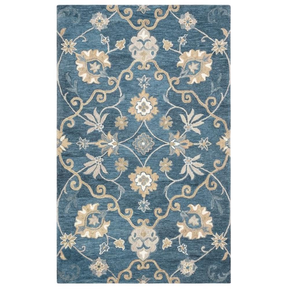 Rizzy Home Alora Decor Napoli 5' X 8' Traditional Motifs Blue/Ivory Hand-Tufted Area Rug