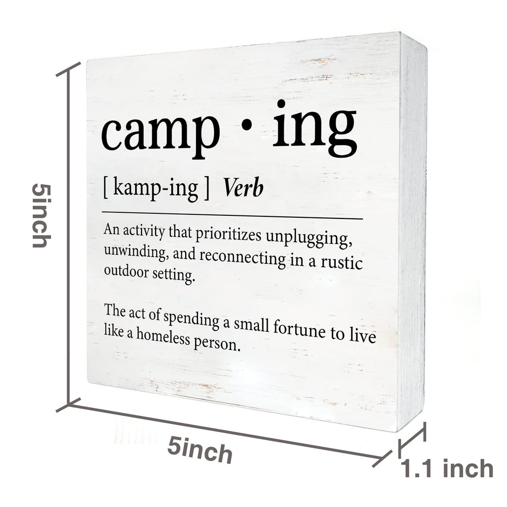 Funny Camping Definition Wood Box Sign Home Decor Rustic Camping Wooden Box Sign Block Plaque For Wall Desk Decoration