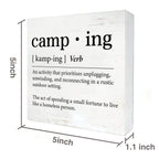 Funny Camping Definition Wood Box Sign Home Decor Rustic Camping Wooden Box Sign Block Plaque For Wall Desk Decoration