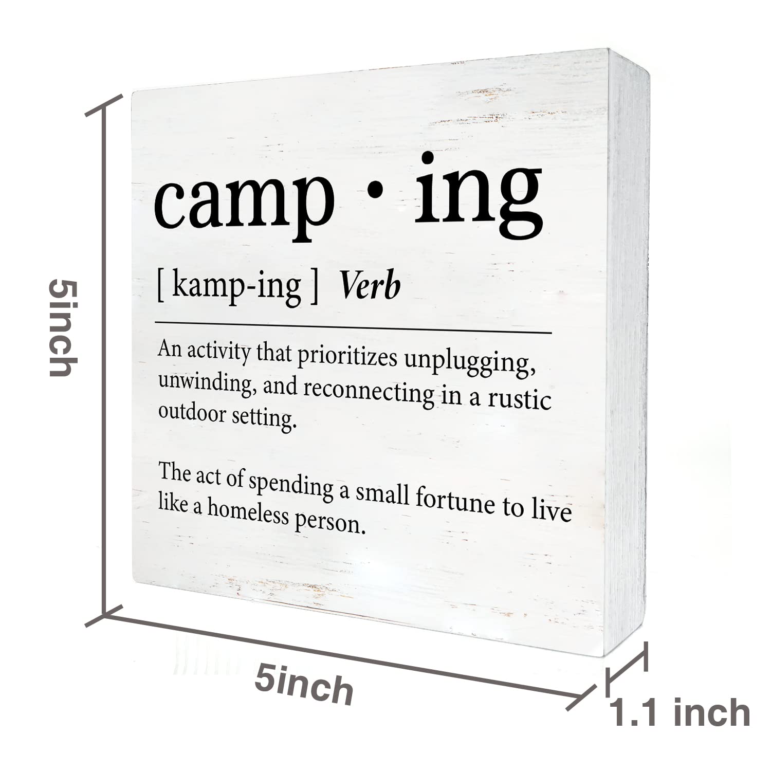 Funny Camping Definition Wood Box Sign Home Decor Rustic Camping Wooden Box Sign Block Plaque For Wall Desk Decoration