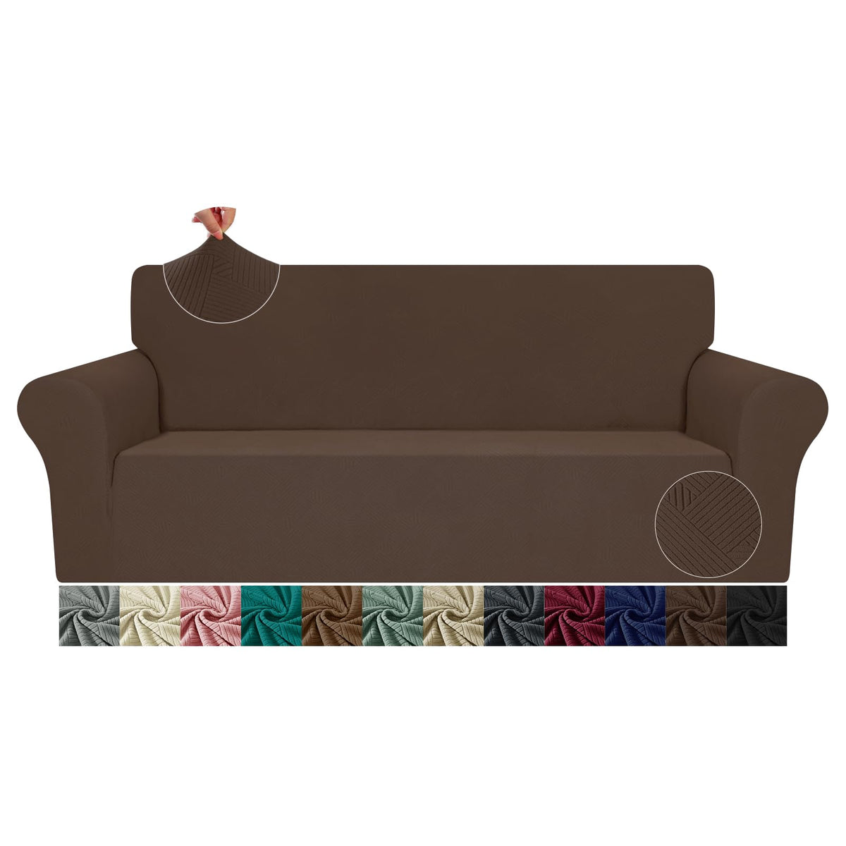 Jiviner 2024 Newest Oversized Sofa Slipcover, Stretch 1 Piece Large Couch Covers For 3 Cushion Couch Jacquard Washable Sofa Cove