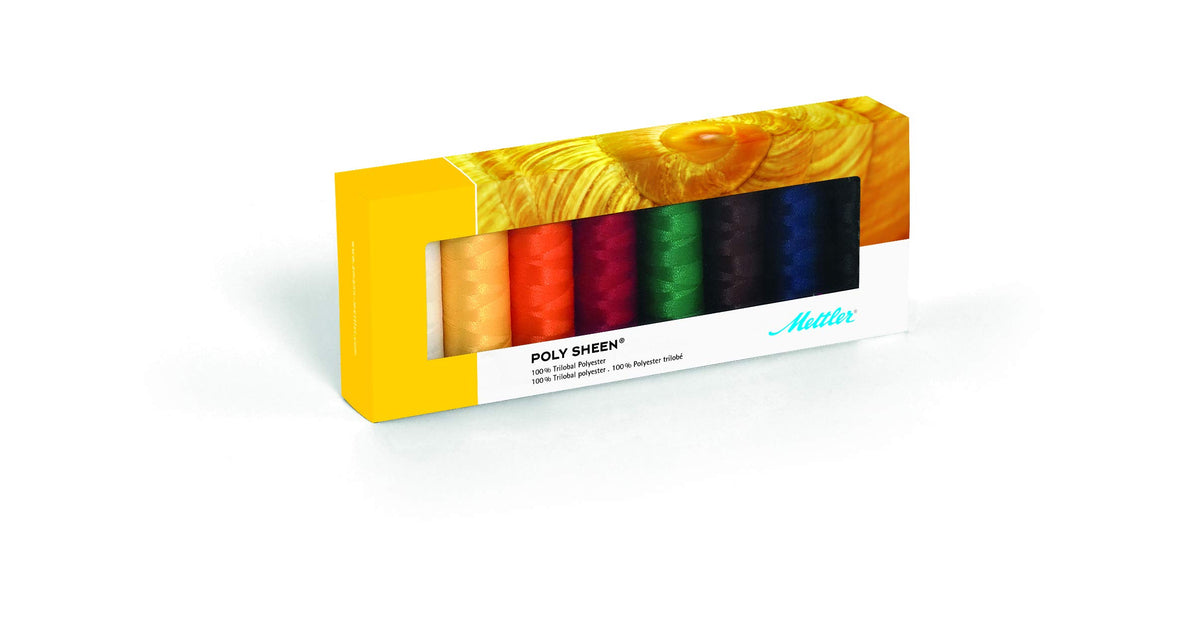 Mettler Ps8-Kit Polysheen Embroidery Thread Spools (Set Of 8), 1500 Yd/1372M,
