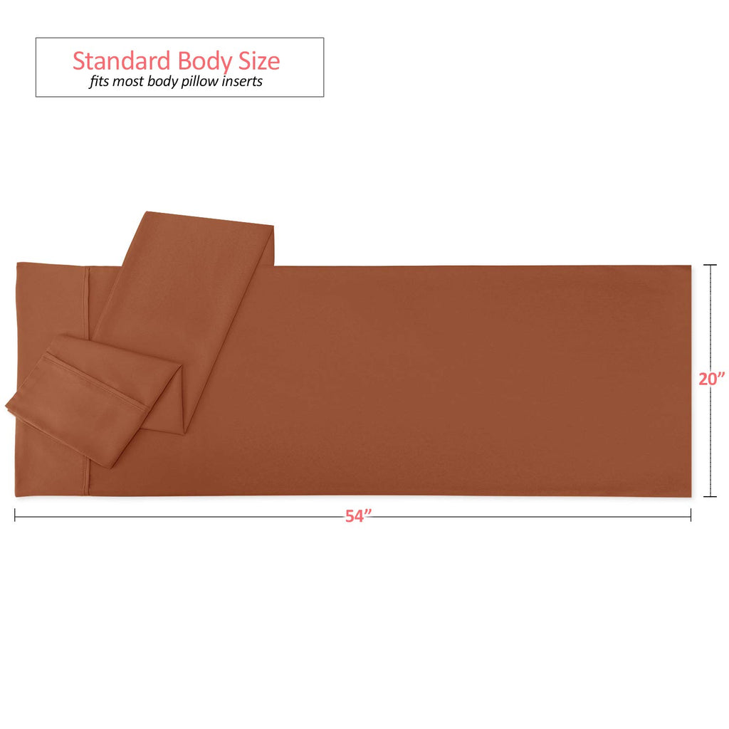Nestl Body Pillow Cover - Soft Body Pillow Pillowcase - Lightweight Orange Rust Pillowcase - Microfiber Body Pillow Case Cover - 20X54 Inches - Envelope Closure