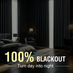 H.Versailtex 100% Blackout Curtains Ivory, Linen Blackout Curtains 96 Inch Curtains 2 Panel Set, Elegant Curtains For Bedroom Gr