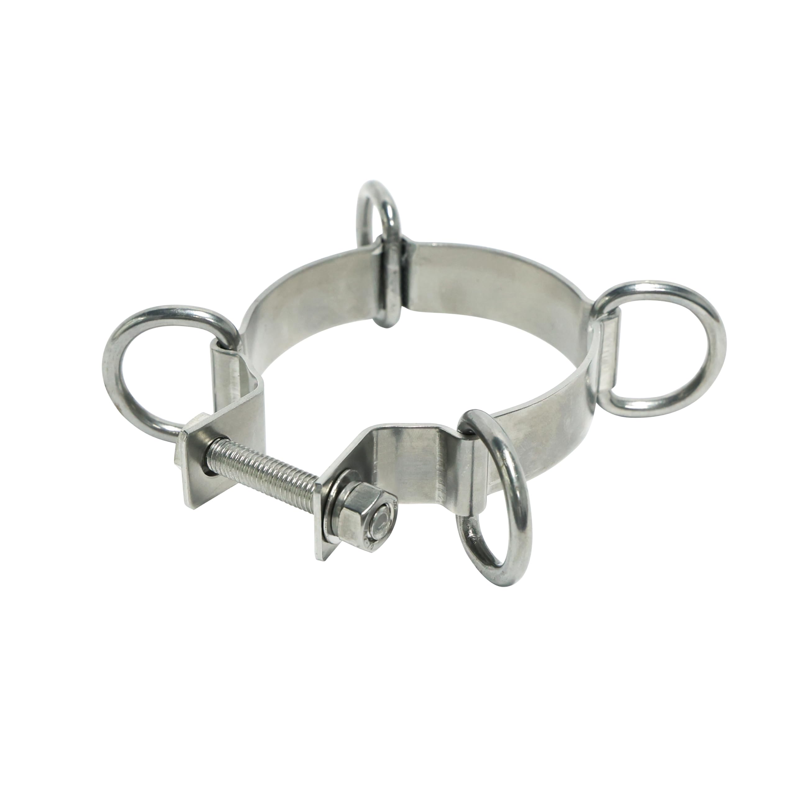 Colourtree 2.75-3' Stainless Steel D-Ring Clamp, Height-Adjustable Mounting Clamp - Easy Installation For Shade Sail Pole & Lig