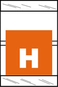 Tabbies Original Col'R'Tab 82050 Series Top Tab Alpha Labels, Orange 'H', 1-1/2'H X 1'W, Heavy Duty & Fade-Resistant, Made I