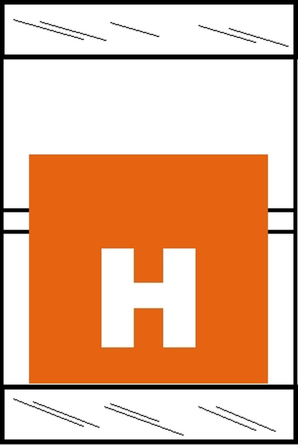 Tabbies Original Col'R'Tab 82050 Series Top Tab Alpha Labels, Orange 'H', 1-1/2'H X 1'W, Heavy Duty & Fade-Resistant, Made I