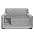 Sofa Shield Chair Slip Cover With Patented Strap, Cushion Protector, Reversible Stain And Dog Tear Resistant Slipcover, Quilted Microfiber 48” Seat, Washable Covers For Dogs Pets Kids Lt Gray Charcoal