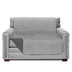 Sofa Shield Chair Slip Cover With Patented Strap, Cushion Protector, Reversible Stain And Dog Tear Resistant Slipcover, Quilted Microfiber 48” Seat, Washable Covers For Dogs Pets Kids Lt Gray Charcoal
