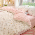 Nayoroom Floral Duvet Cover Queen Size Girls Pink White Botanical Flower Coquette Bedding Set 3 Pieces Soft Breathable Garden Co