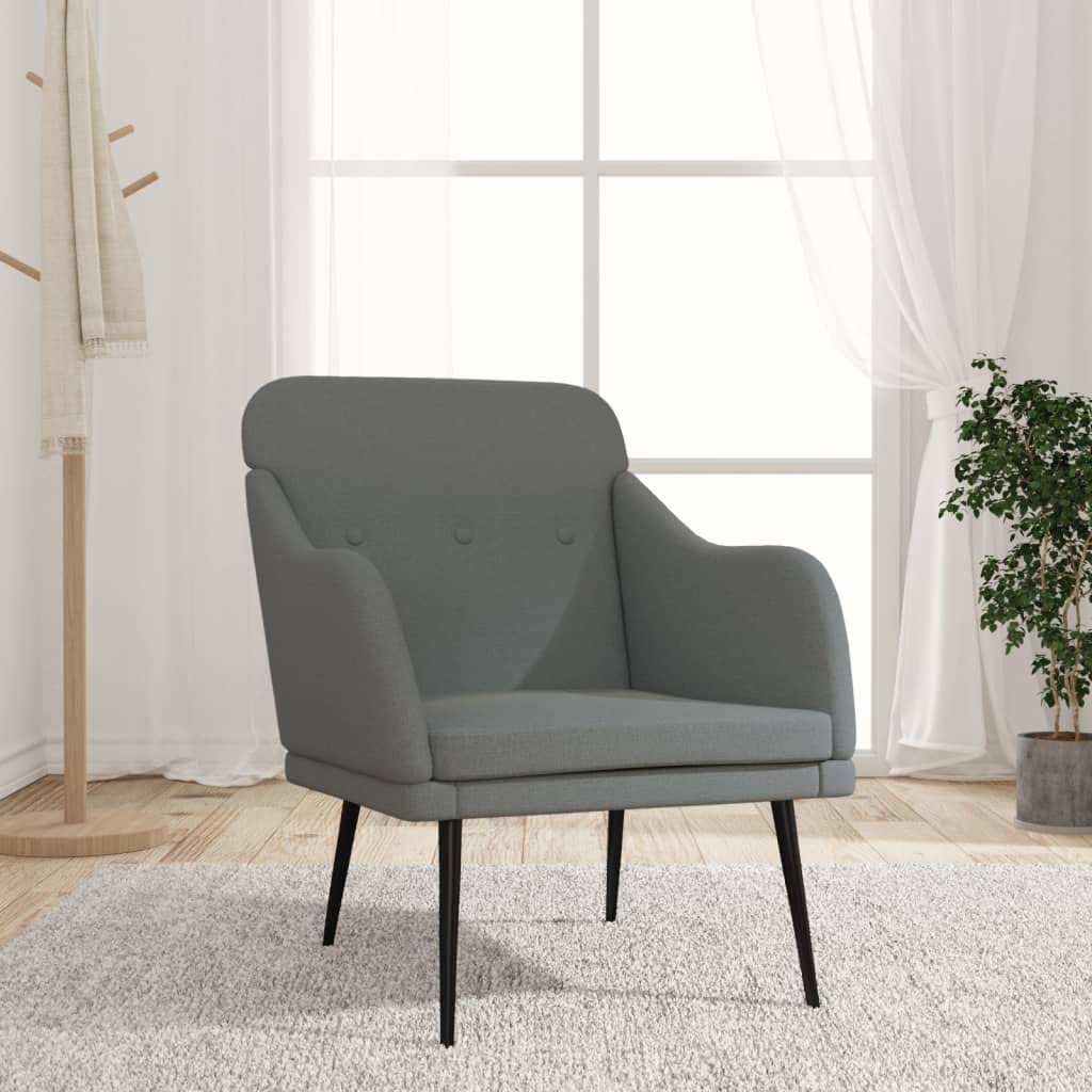 vidaXL Accent Chair Single Sofa Side Chair for Living Room Dark Gray Fabric