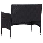 vidaXL PE Rattan Patio Lounge Set with Cushions - 4-Piece Modern and Comfortable Outdoor Seating in Black