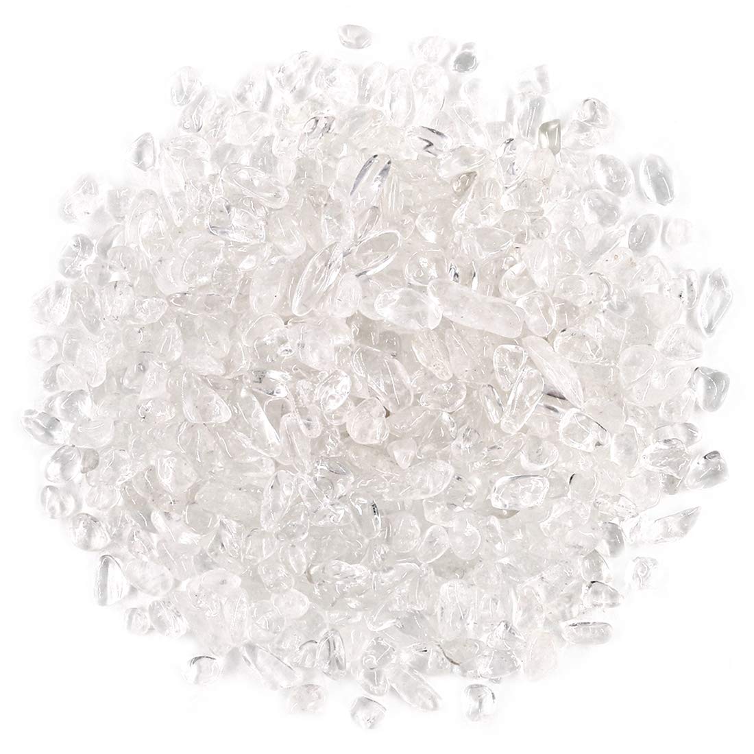 Swpeet 1 Pound White Crystal Small Ruby In Fuchsite Tumbled Chips Stone Crushed Pieces Irregular Shaped Stones 0.3-0.5 Inch 1Pou