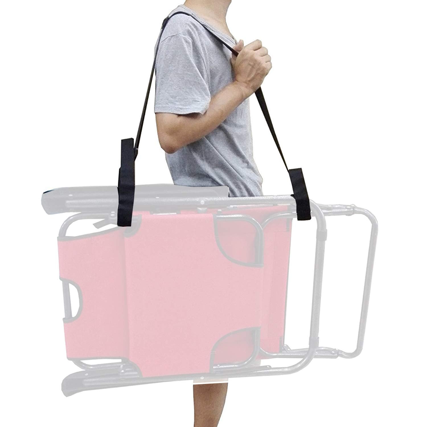 2 X Adjustable Beach Chair Carry Strap - Universal Folding Bed Chair - 2 Straps Per Pack