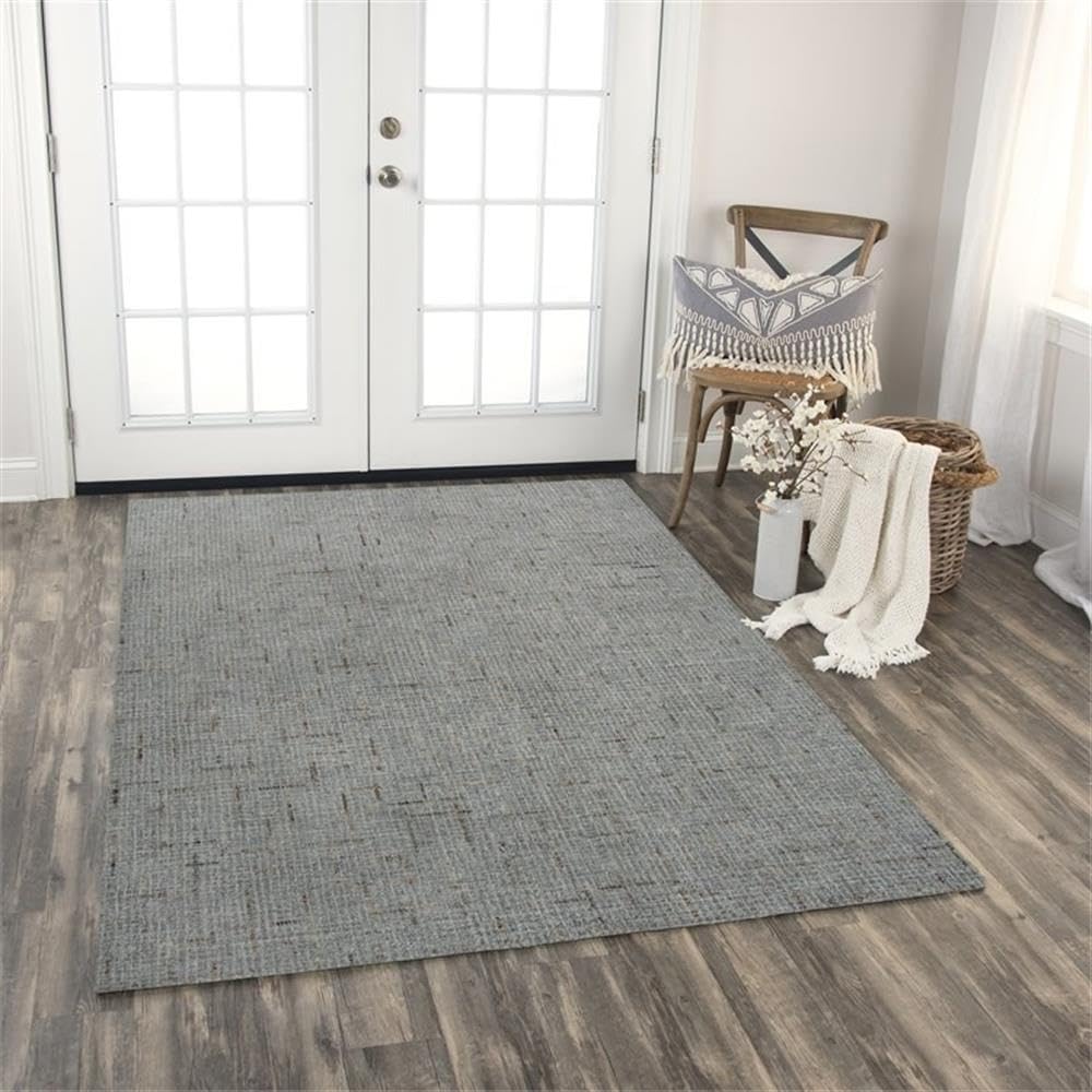 Rizzy Home Alora Decor Zion 8'6" X 11'6" Checked/Solid Gray/Ivory Hand-Tufted Area Rug