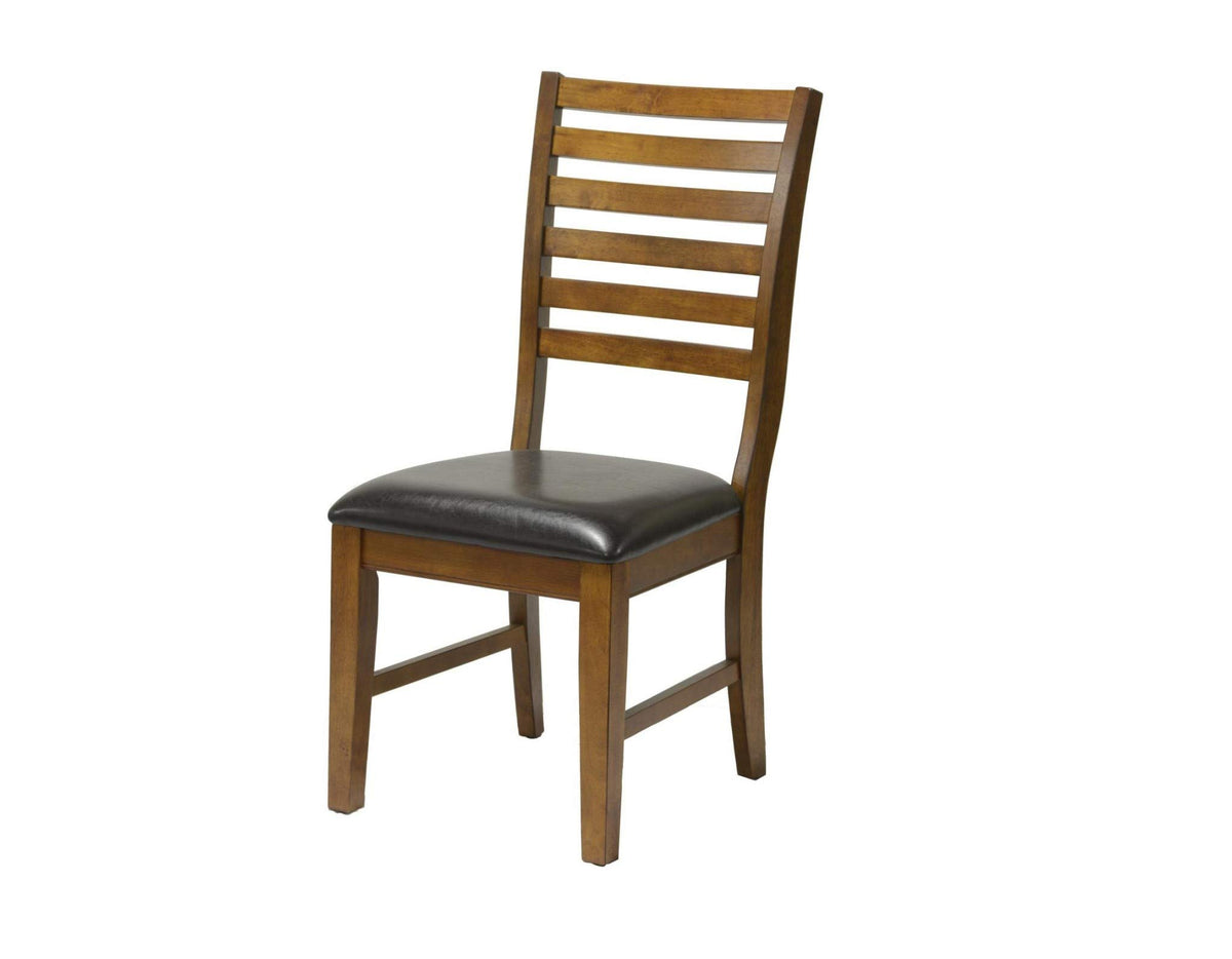 HomeRoots Classic Tobacco Hardwood Dining or Side Chair with Black Seat