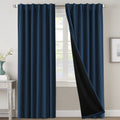 H.VERSAILTEX 100% Blackout Curtains for Bedroom with Black Liner Full Room Darkening Curtain 96 Inch Long Thermal Insulated Back