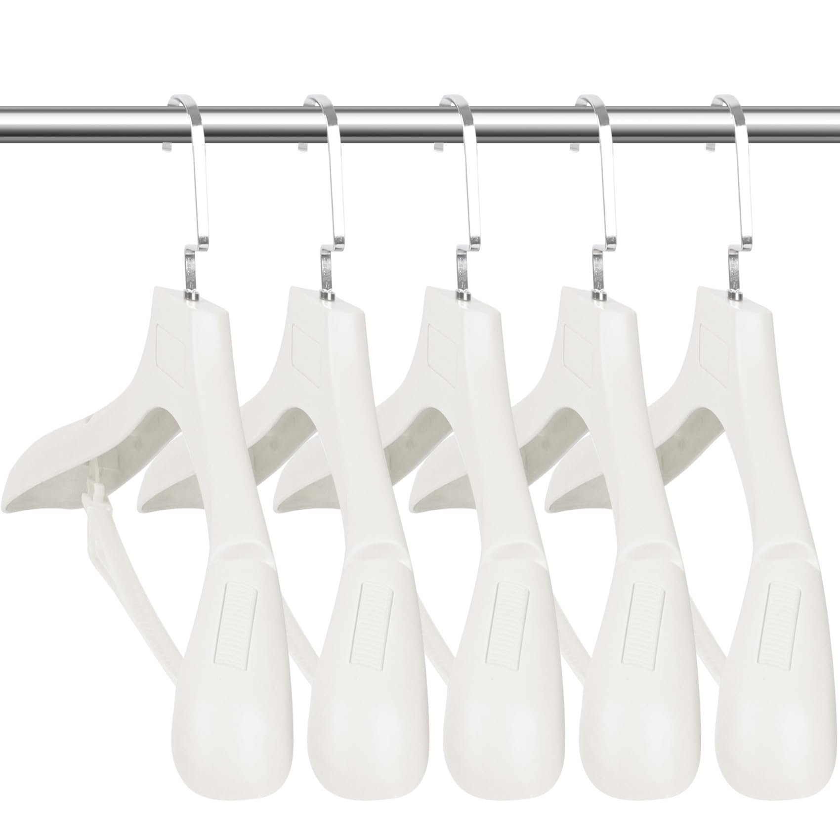 DEDU Plastic Extra Wide Shoulder Suit Hangers for Men 15 Pack Width 17.7'', Ivory White Sweater Hangers no Shoulder Bump Non Sli
