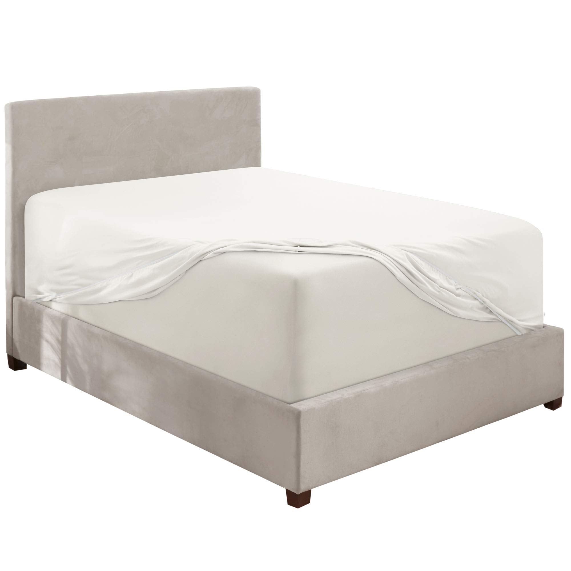 Nestl White Fitted Sheet Queen Size, Extra Deep Pocket Queen Fitted Sheet Only, 1800 Microfiber Fitted Bed Sheet, Ultra Soft Fitted Queen Sheet Fits Up To 24 Inch Mattress - Queen Size Fitted Sheet