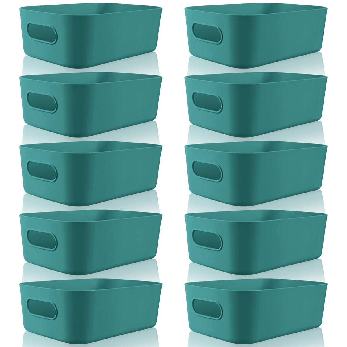 Zopeal Plastic Storage Bins 10 Pcs Green Pantry Organizer Bins Small Baskets Storage Containers For Home Kitchen (8 X 5.7 X 3 In