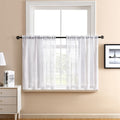 XTMYI Farmhouse Kitchen Curtains 36 Inch Length Set of 2 Panels Short Linen Textured Boho Cafe Curtain Tiers Semi Sheer Small Cu