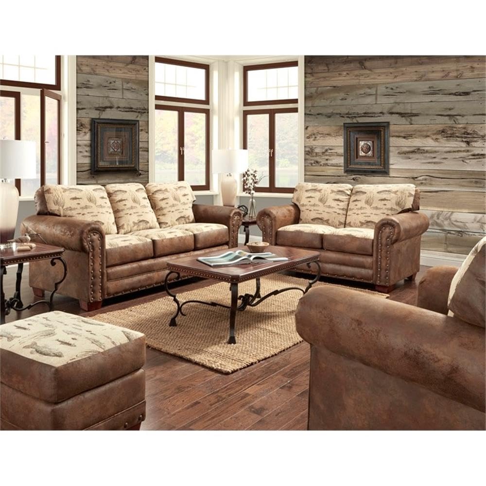 American Furniture Classics Model Angler's Cove 4-Piece Sleeper upholstery set, Brown