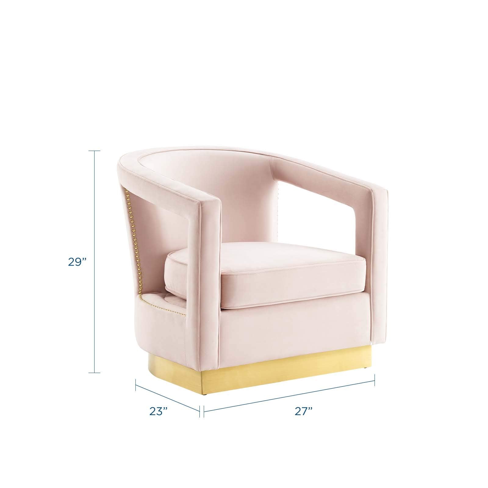 Modway Frolick Upholstered Performance Velvet Lounge Accent Armchair In Pink